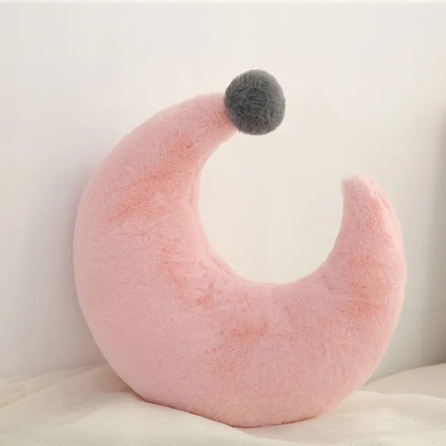 Coussin bébé lune rose 35x35 cm décoratif doux