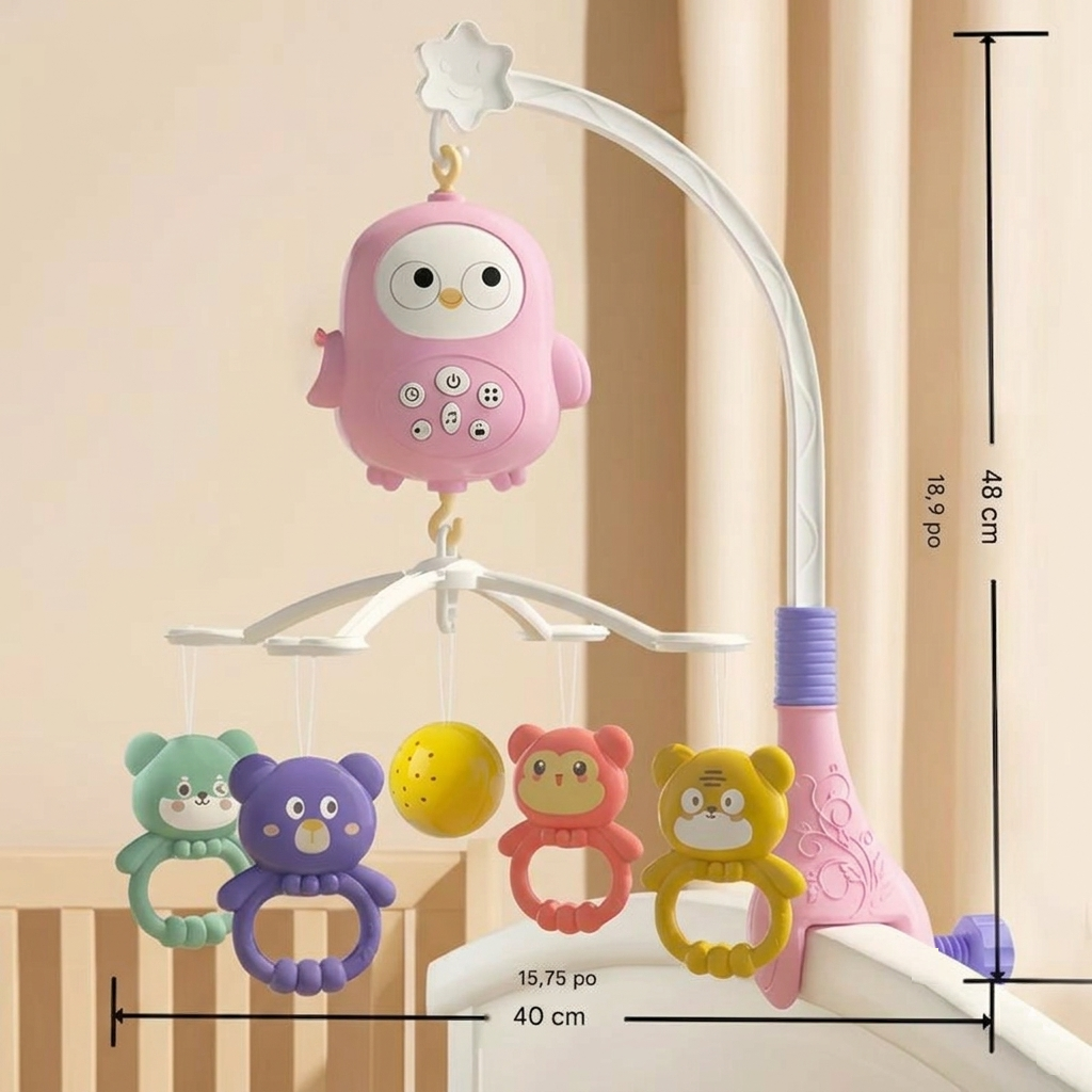 Mobile bébé Éveil Rose cadeau de naissance avec dimensions 50x38 cm pour chambre de bébé 👶