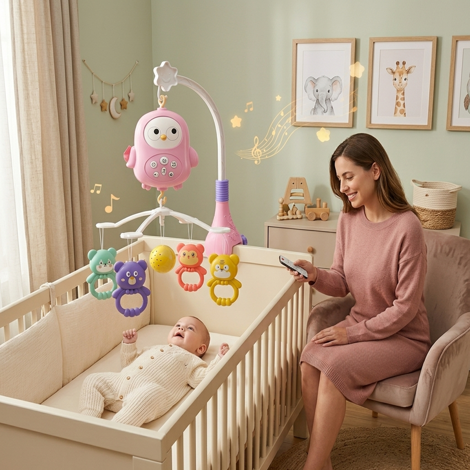 Mobile bébé cadeau de naissance Éveil Rose idéal pour fille ou garçon