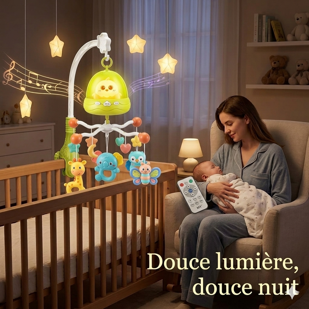 Jouets suspendus étoile du mobile bébé Green Star en rotation douce