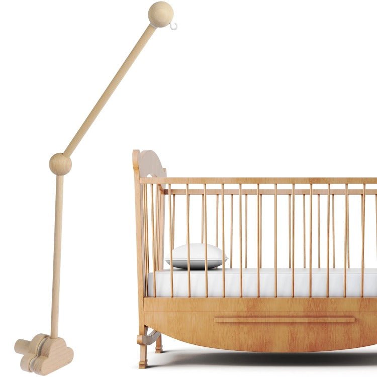Zoom sur la structure robuste en bois du support LittleCloud, mettant en valeur la qualité artisanale et les finitions soignées