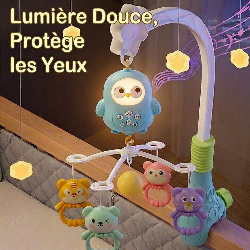 Mobile Musical Bébé Bird Dream™ avec lumière douce et conception sécurisée pour protéger et apaiser bébé pendant son sommeil.
