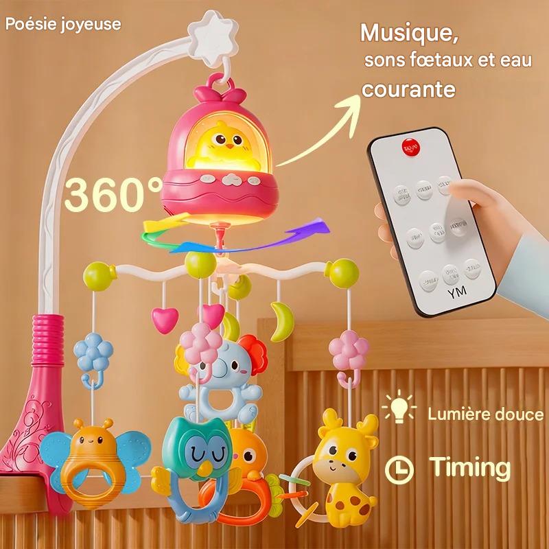 Mobile Musical Bébé Red Dream™ avec télécommande pratique pour les parents