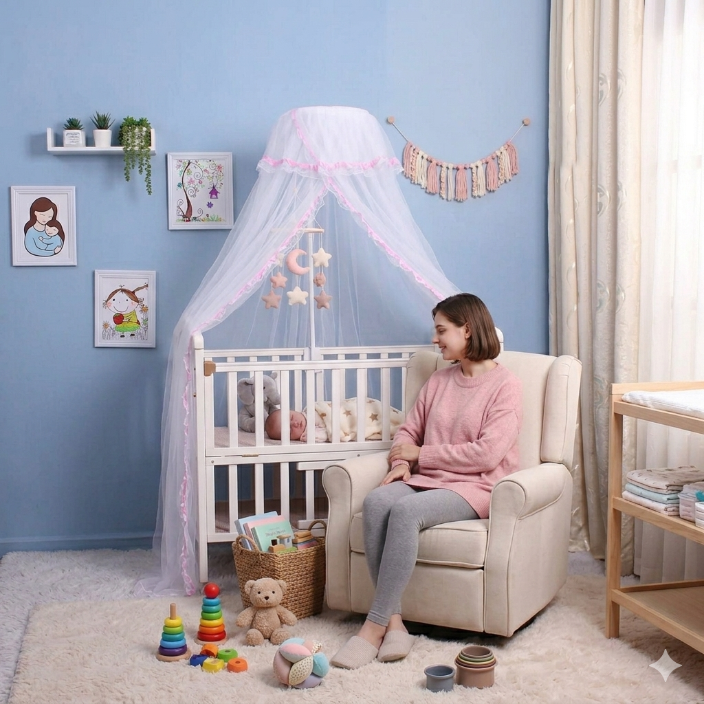 Moustiquaire suspendue pour lit bébé respirante et légère