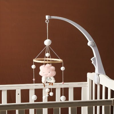 Système de fixation robuste du Support Mobile Bébé - Bois Grainé avec clip ajustable."