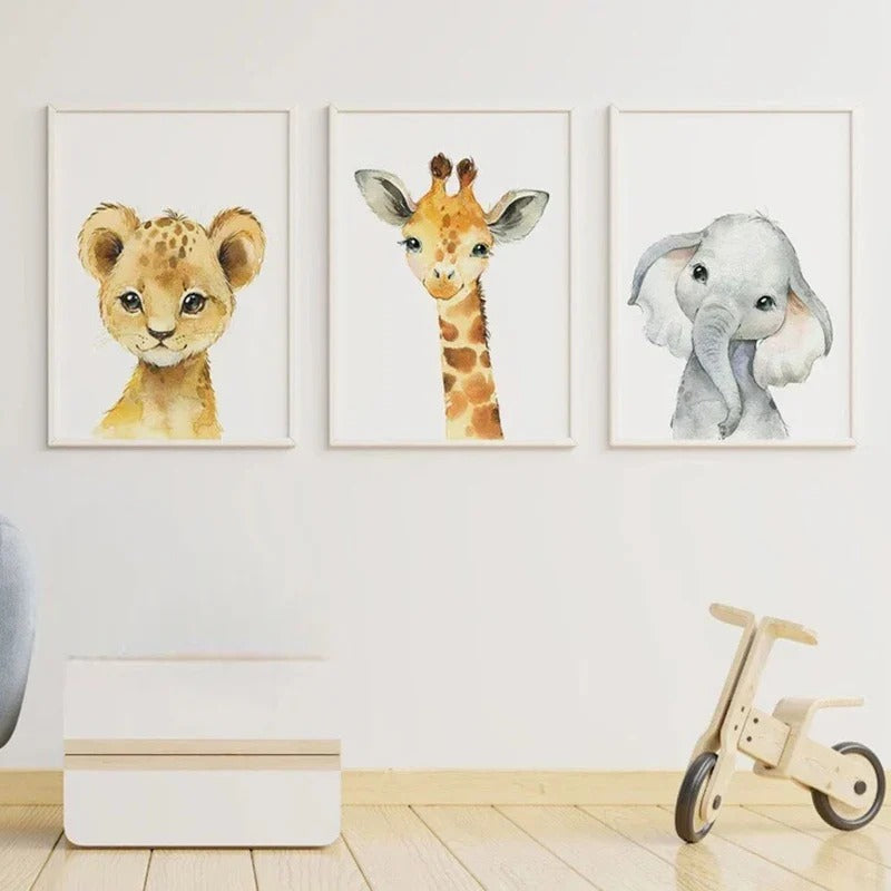 Tableau safari moderne pour chambre de bébé