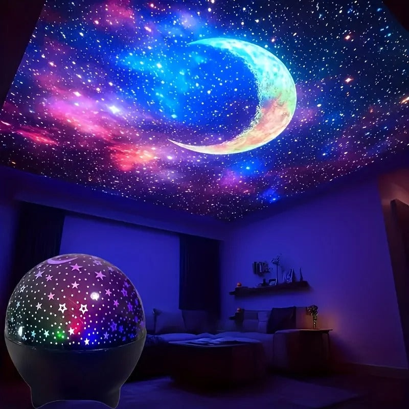 Veilleuse bébé projecteur galaxie lampe de nuit avec projection d’étoiles, lumière douce et apaisante idéale pour accompagner le sommeil de bébé. ✨🌙