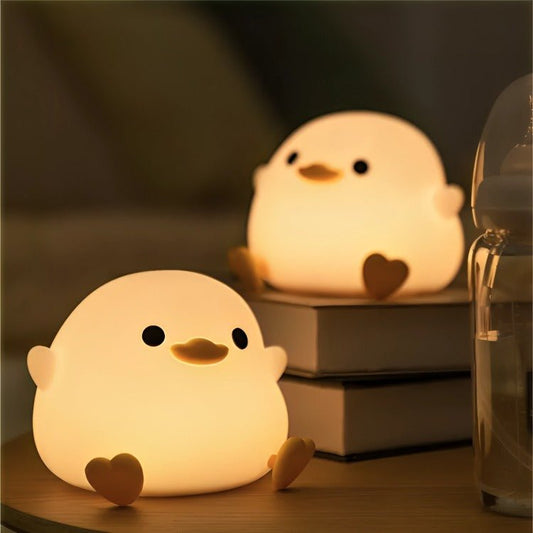 Veilleuses en forme de canards lumineux, diffusant une lumière douce et apaisante pour une ambiance cosy