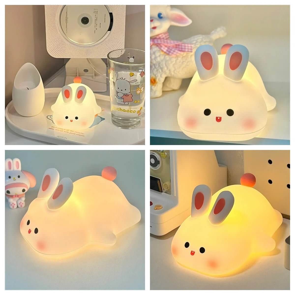 Veilleuse bébé Bunny Bliss sans BPA - lumière orange/jaune réconfortante et design sécuritaire pour les tout-petits"

